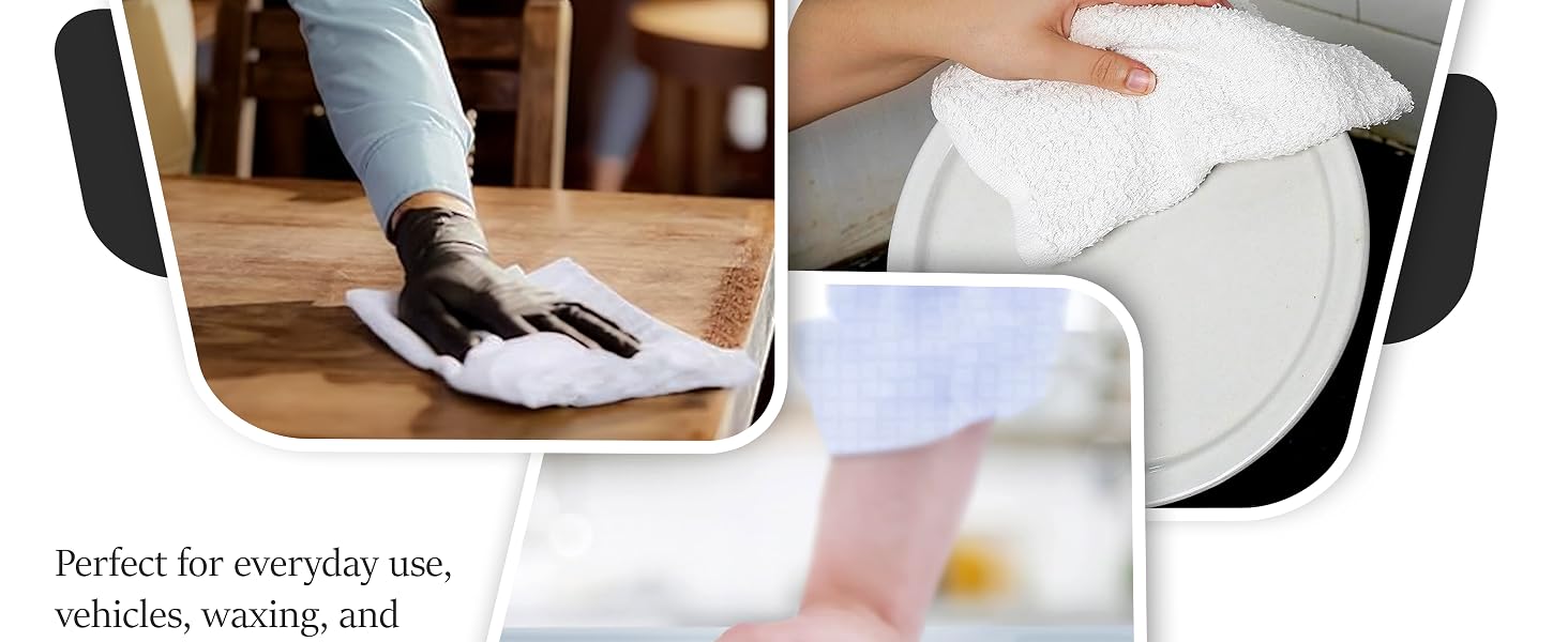 Terry towel cleaning cloths, bar mops, kitchen & bar rags, 100% cotton terry towels.