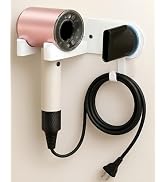 Hair Dryer Holder Wall Mounted, Blow Dryer Holder with Strong Magnet, Dyson Hair Dryer Holder Adh...