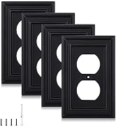 Matte Black Decorative Outlet Covers Wall Plates, Bamboo Fiber Light Switch Covers, Natural Mater...