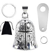 PLALEI Motorcycle Bell Guardian Angel,Biker Bells for Luck with Hanger,2Key Chain Rings,Organizer...