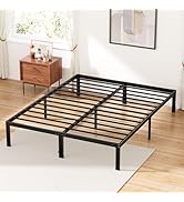 King Size Bed Frame - Metal Platform Bed Frames Mattress Foundation with Steel Slat Support, No B...