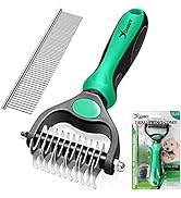 Candure Pet Friendly Dog Brush for Shedding & Effective Hair Removal 11+6 Double-Sided Dematting ...