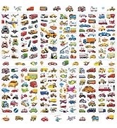 36 Sheets 3D Transportation Stickers for Kids - 900+ Car, Airplane, Truck & Train Puffy Stickers ...