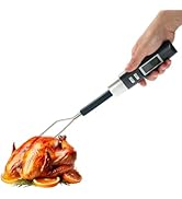Grill Thermometer Fork with Instant Read, Digital BBQ Fork Thermometer with 5.1in Stainless Steel...