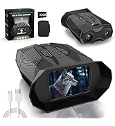 Hiseanllo Night Vision Goggles, Full-Color 4K Night Vision Binoculars with 3'' HD Screen, 8X Digi...