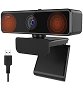 NUROUM V11 2K Webcam for PC, 1080P 60FPS USB Web Camera with Microphone, 1440P@30fps, 90° Wide-An...