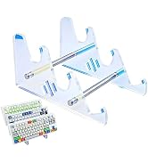 GEKUCAP Acrylic Keyboard Display Stand, 3 Tier Colorful Mechanical Keyboard Holders, Thicker Rain...