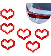 Qurbuns 6 PCS Mosaic Heart Shaped Pixel Stickers, 2.36