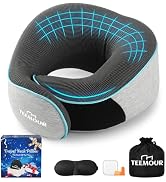 Upgraded Neck Pillow for Airplane Travel - 360° Support Gifts for Women/Men/Mom/Dad, Memory Foam ...