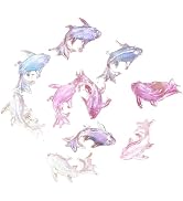 Kryoflare 100Pcs Colorful Mini Shiny Miniature Resin Goldfish Figurines, DIY Terrarium Crafts Orn...