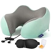Travel Pillow,Travel Neck Pillows for Sleeping,100% Pure Memory Foam Soft Comfort & Support Pillo...
