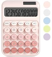 DANRONG Mechanical Switch Calculator with Big Buttons, Calculators Desktop, 12 Digits, Solar Batt...
