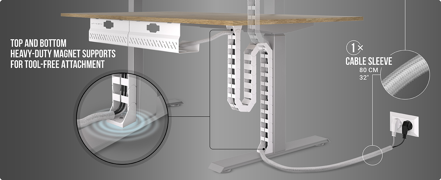 Cable management drag chain white