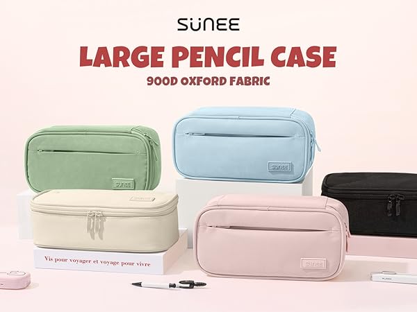 SUNEE Cute Pencil Case, Large Capacity Pencil Pouch, Big Storage Organizer for Stationery,