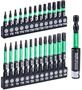 GRENPRO Torx Bit Set Star Screwdriver Set 27pcs (T7-T40), S2 Security Torx Bit Set, Tamper Proof ...