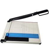 TEXALAN Paper Cutter Letter Size Paper Trimmer 12” Cut Length 12 Sheet Capacity Guillotine Paper ...