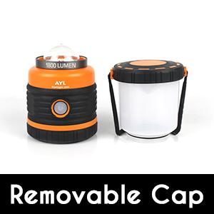 LED camping light has removable cap