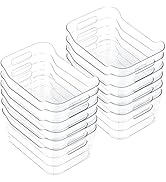 CiWiVOKi Clear Plastic Storage Bins, Set of 12, Multi-Use Organization and Storage Containers for...