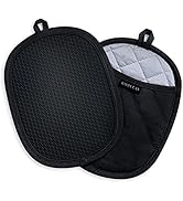 Rorecay Silicone Pot Holders Sets: Heat Resistant Oven Hot Pads with Pockets Non Slip Grip Large ...