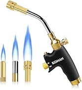 KOMAN Propane Torch Head Kit with 3 Nozzles, High Intensity Trigger Start MAPP Gas Torch with Sel...