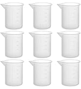 Gartful 100ml Resin Measuring Cups, 9PCS 3 oz Graduated Silicone Resin Mixing Cups, Reusable Stir...