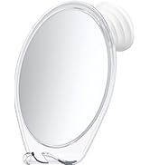 HONEYBULL Fogless Shower Mirror with Suction Mount & Swivel – Anti-Fog Acrylic Bathroom Mirror fo...