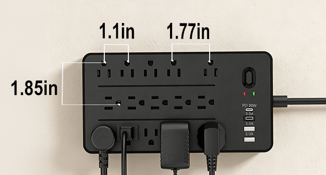 Multi Plug Outlet Surge Protector Power Strip Protection Extension Cord Multiple
