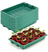 joyhalo 10 Packs Seed Starter Trays (No Drain Holes), 14.8"x9.6" Thicken Reusable Plant Grow Tray...