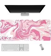 GEKUCAP Gaming Mouse Pad, Large Non-Slip Rubber Base Mousepad, Keyboard Mouse Mat, Desk Pad with ...