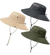 3 Pack Mens Boonie Sun Hat UV Protection Outdoor Bucket Fishing Hat for Hiking Safari & Gardening