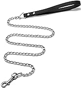 Goliton Dog Leash, Metal Pet Leash with Comfortable PU Leather Handle for Small and Medium Size D...