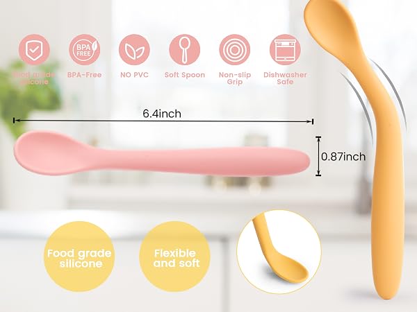 8PCS Silicone Feeding Spoons