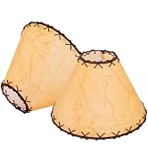 Wellmet Set of 2 Round Parchment Lampshade, 6"x 16"x 10" Replacement Lampshade, No Assembly Requi...