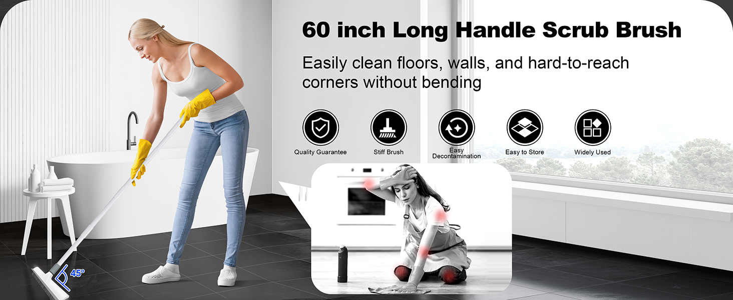 floor scrub brush with long handle