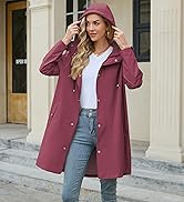 Zando Long Packable Rain Jacket Women Waterproof - Raincoat for Women Rain Coat with Hood Lightwe...