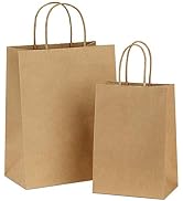 BagDream Kraft Paper Bags 5x3x8& 8x4.25x10, 50 Pcs Each, Paper Gift Bags with Handles Bulk, Kraft...