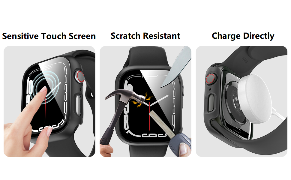 watch series 7 screen protector touch screen tempered glass protector 45mm case