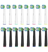 16 Pack Precision Replacement Brush Heads Compatible with Oral B Braun Electric Toothbrush. 8pcs ...