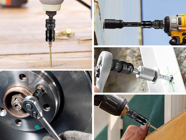 Compatible with electric drills, impact wrenches & ratchet tools.