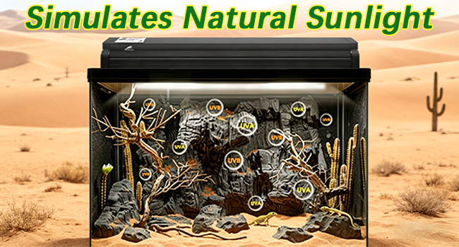 10.0 UVB Reptile Light Fixture Combo Kit for Bearded Dragons Lizards Tortoises and Other Desert
