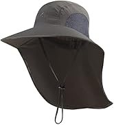 Outdoor Sun Hat for Men with 50+ UPF Protection Safari Cap Wide Brim Fishing Hat with Neck Flap, ...