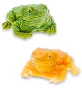 Taba Realistic Frog Squeeze Toys, Realistic Toad Stress Relief Toys, Green & Yellow Squishies Fro...