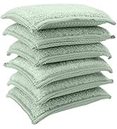 KMAKII Bamboo Kitchen Sponges Dish Sponge Super Absorbent Natural Dish Sponges, Green, Pack of 6