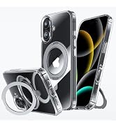 NIMASO for iPhone 16 Case with 360° Spin Magnetic Stand, Compatible with MagSafe, Shockproof Mili...