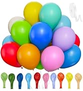 GYIPFIPA 100 Pack Balloons Assorted Color 12 Inches Rainbow Latex Balloons, 10 Bright Color Ballo...