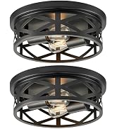 VONLUCE Flush Mount Ceiling Lights, 2-Light Hallway Ceiling Lighting Fixtures, 11 inch Farmhouse ...