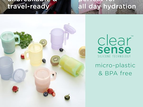 Clear Sense Silicone Technology. Micro-plastic & BPA Free