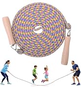 Long Jump Rope, 16ft Double Dutch Skipping Rope for Kids Adult, Group Multiplayer Jumping Rope wi...