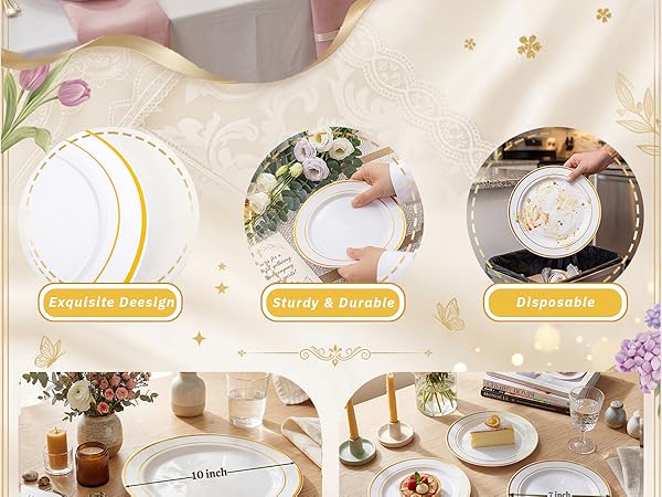 Gold Disposable Dinnerware Set