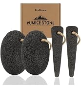 ÖkoStamm 4 PCS Natural Volcanic Pumice Stone for Feet - Rough Feet Scrubber with Hanging Rope for...